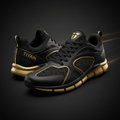 TITAN Performance Training Shoes - Black & Gold Athletic Sneakers