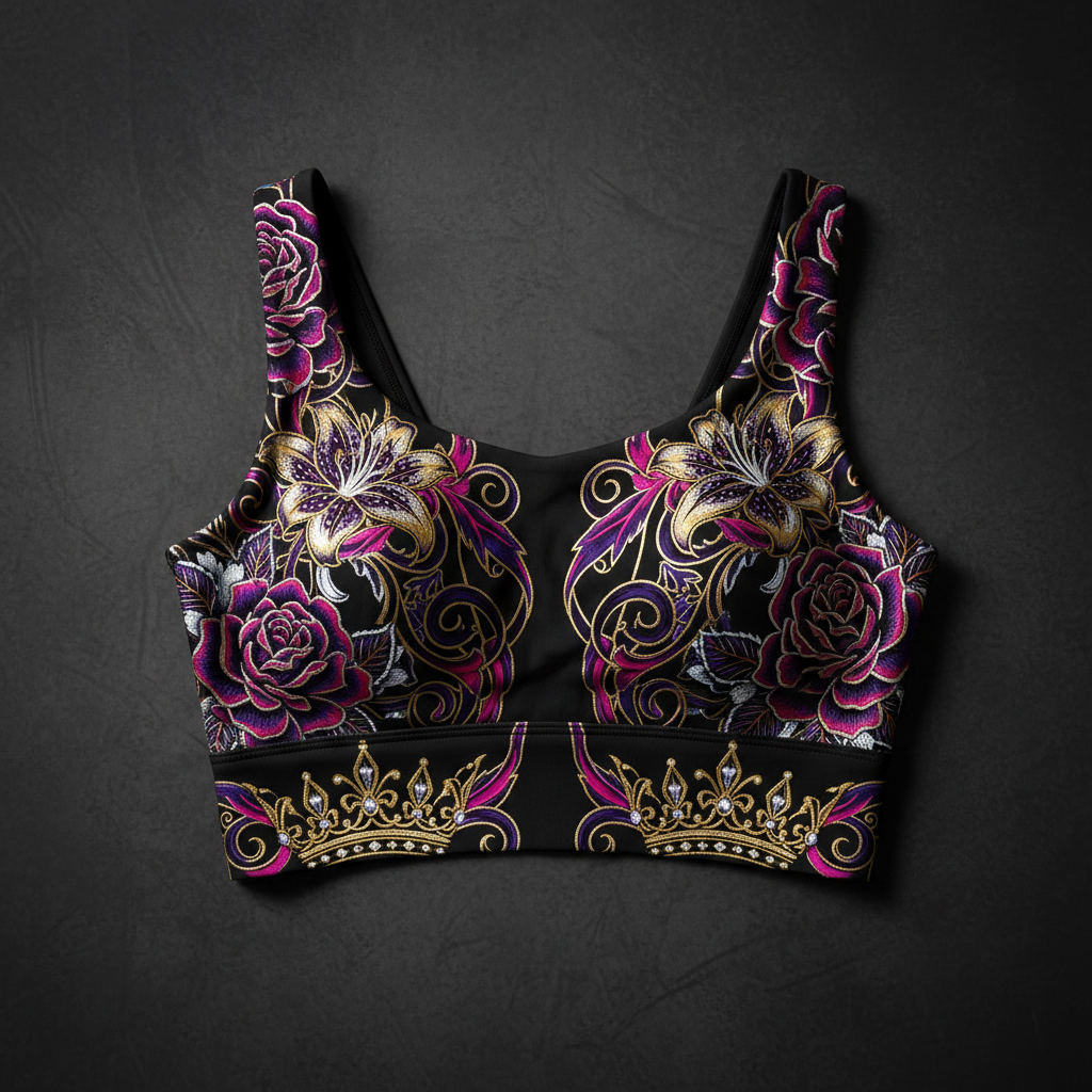 TITAN Crop Top - Moisture-Wicking Built-In Bra Athletic Fit