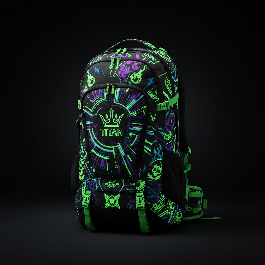 TITAN Glow Swag Trail Blazer Hiking Pack 45L — Neon Glow Design