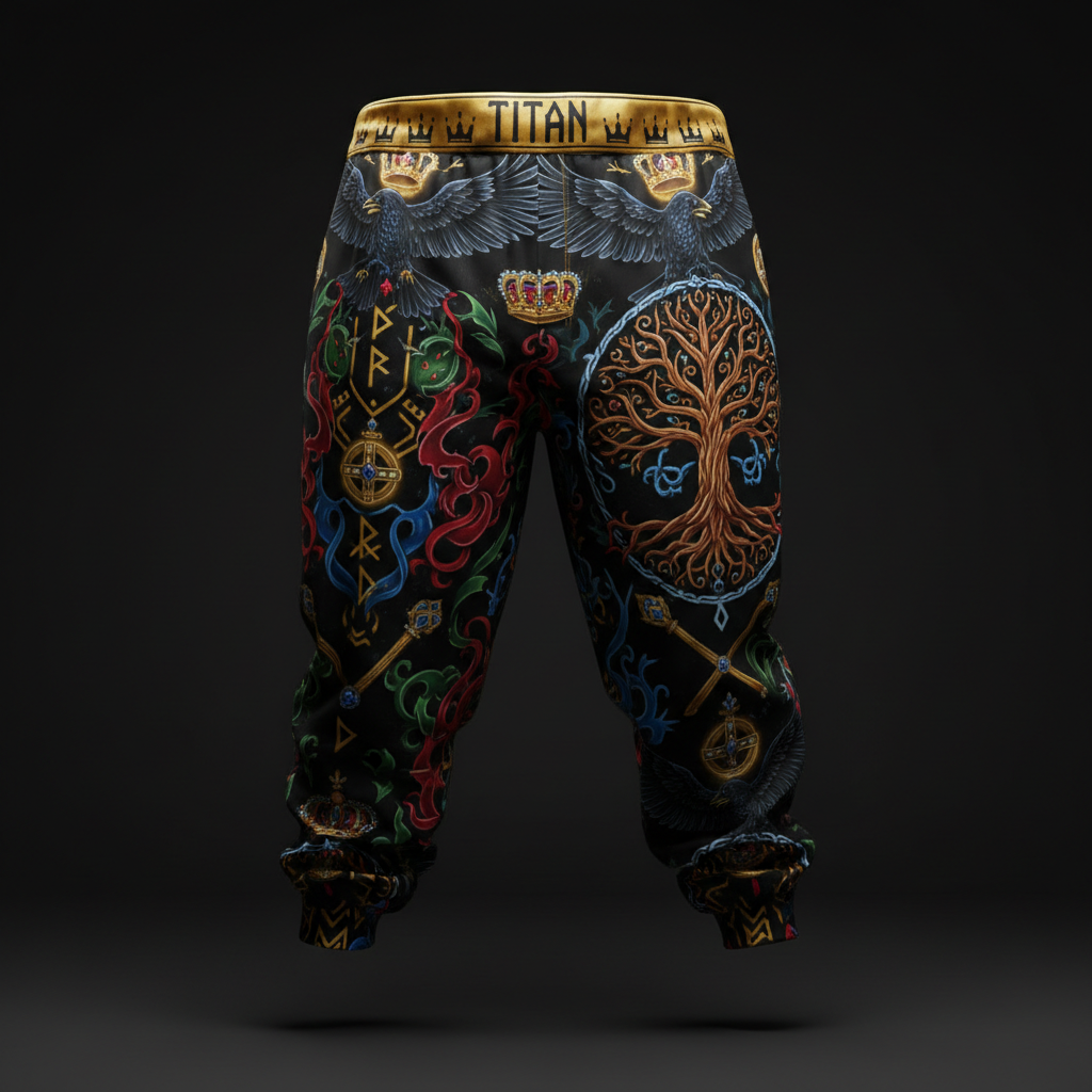TITAN Plus Men's Norse Rune Warrior Joggers — Spiritual Crown Edition sizes 1X–5X