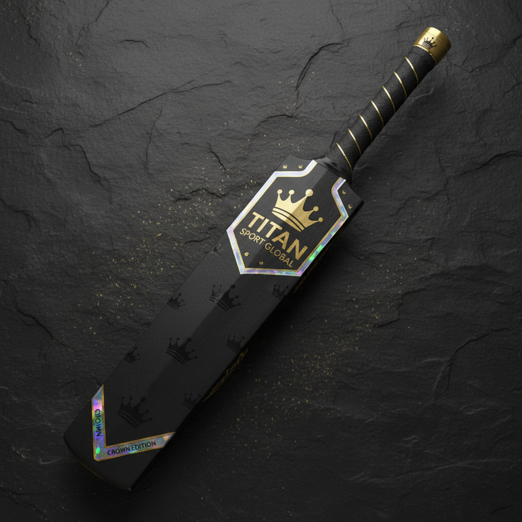 TITAN Crown Edition Cricket Bat Matte Black Gold