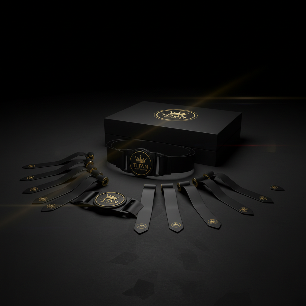 TITAN Flag Football Set Blackout Crown — matte black with gold crown logo