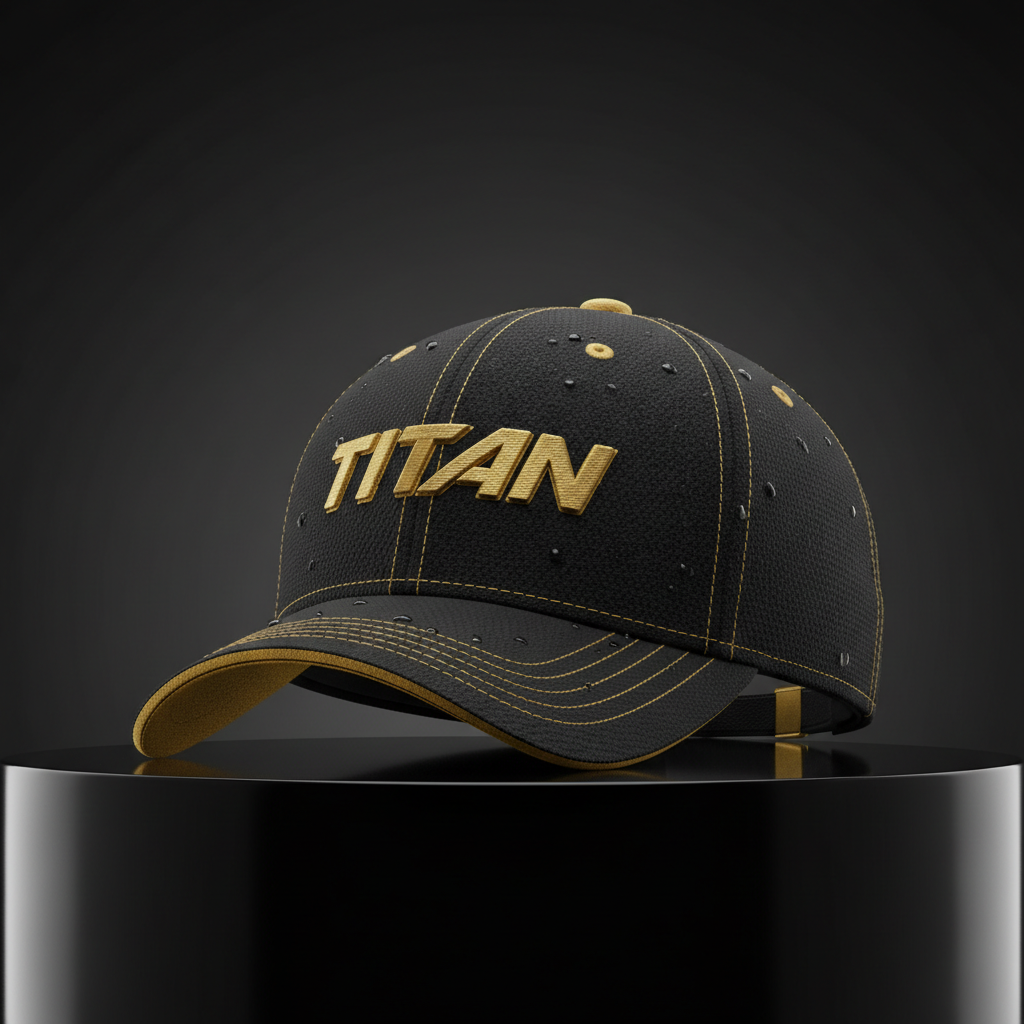 TITAN Performance Cap - Black & Gold Athletic Baseball Hat