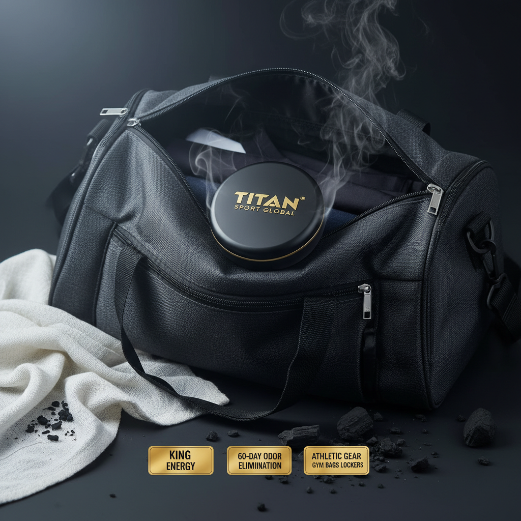 TITAN Gym Bag Freshener — Clean Fresh Activated Charcoal Design
