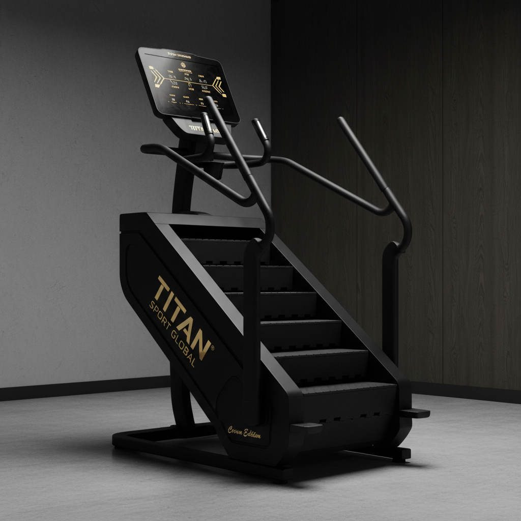 TITAN Crown Edition Stair Climber Machine matte black gold