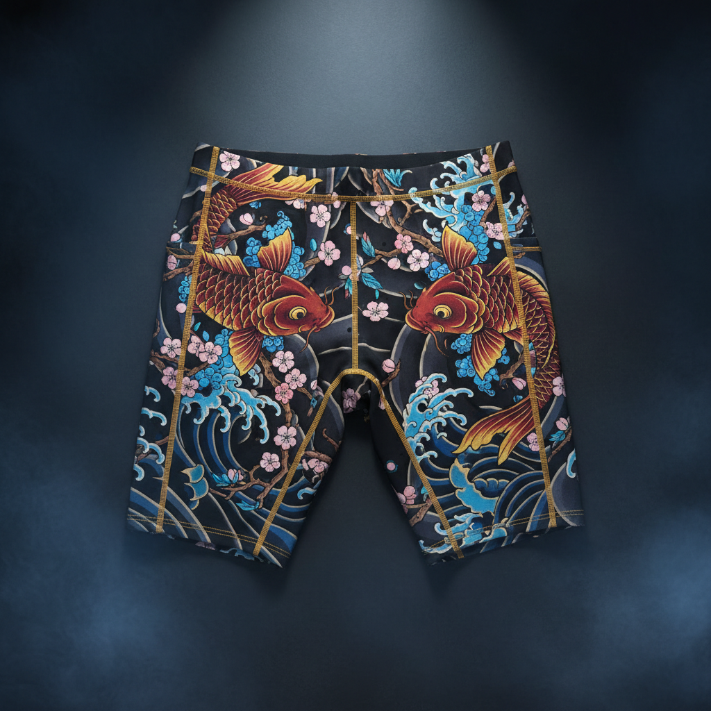 TITAN Compression Shorts - Crown Edition flat lay