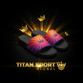 TITAN SPORT GLOBAL recovery slides with sunset crown pattern
