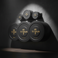 TITAN Crown Edition Bumper Plate Set matte black gold