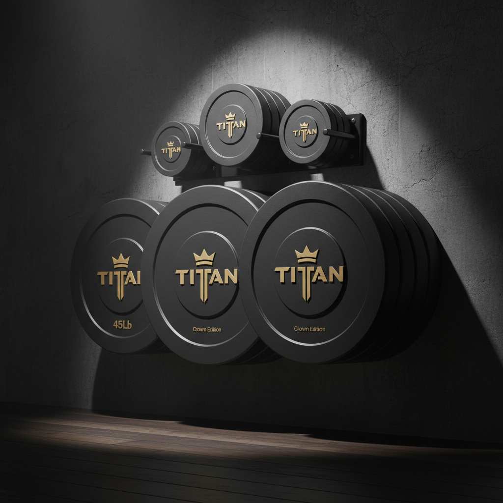 TITAN Crown Edition Bumper Plate Set matte black gold