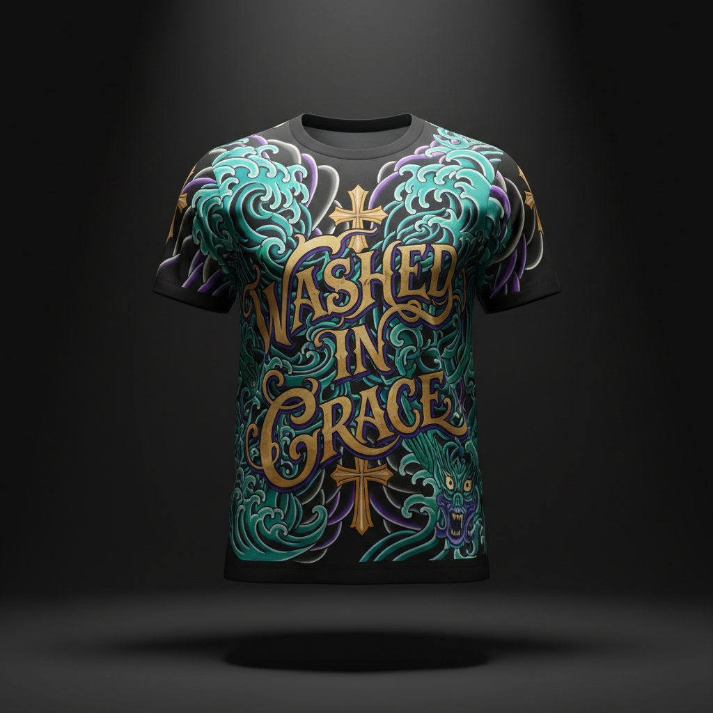 Men's Tee — Washed In Grace — Crown Edition
