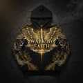 TITAN Men's Hoodie Walk By Faith Crown Edition flat lay
