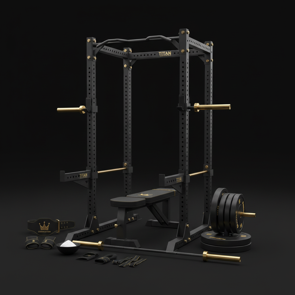 TITAN All-In-One Powerlifter's Raw Strength Home Gym Kit — Crown Edition