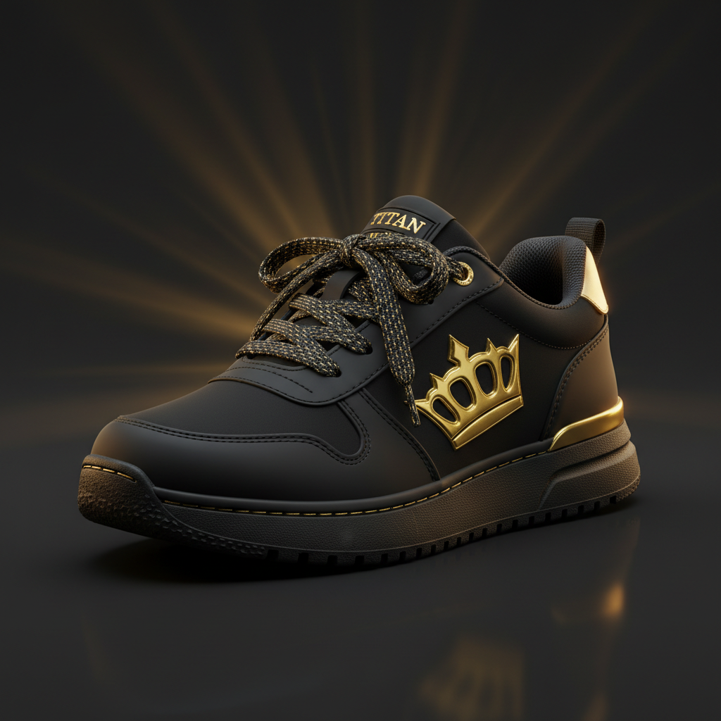 TITAN Kids Crown Champ Training Sneaker — Black Gold Edition
