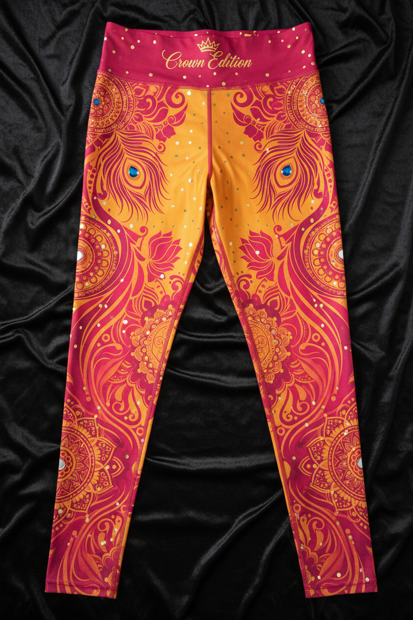 TITAN Women's Indian Rangoli Peacock Leggings — Diwali Queen Edition