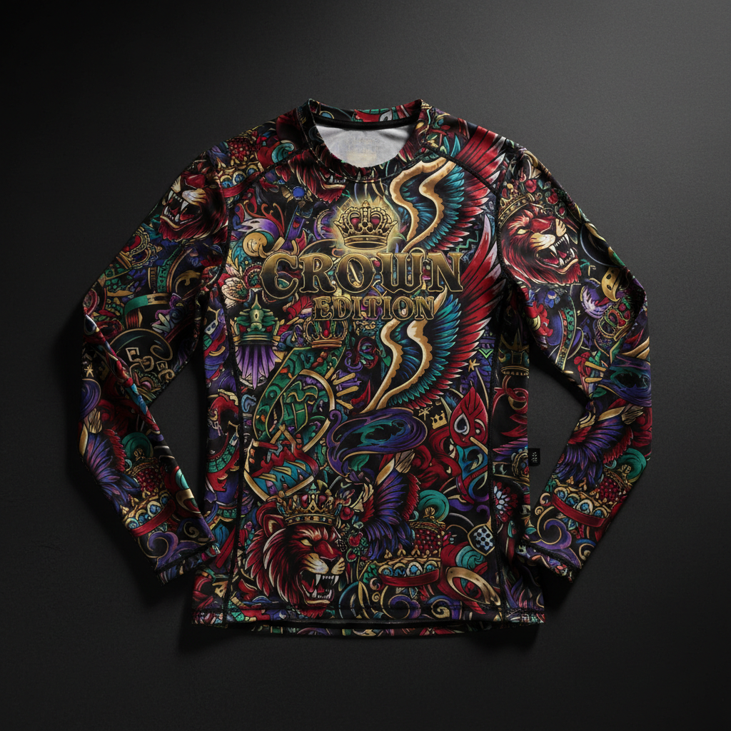 TITAN Crown Edition Men's Tattoo Art Compression Long Sleeve Top
