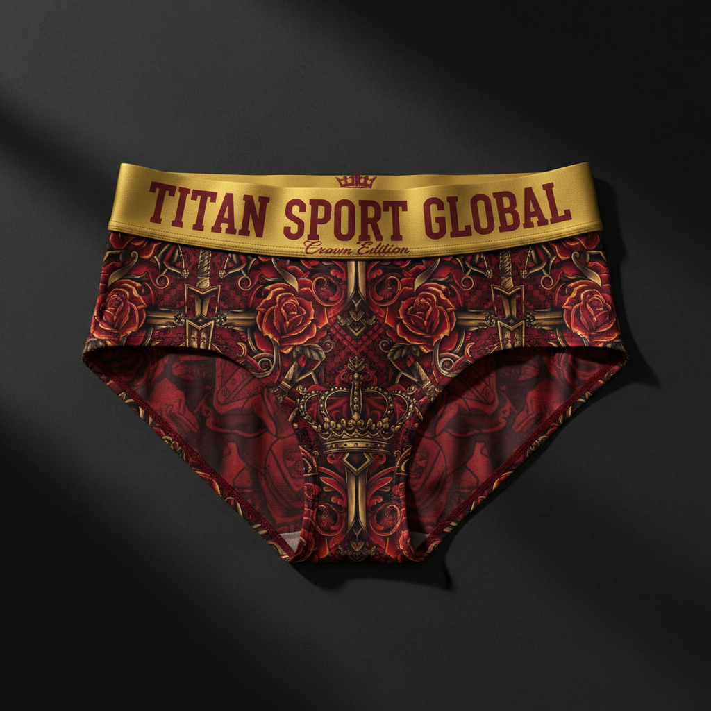 TITAN Crown Edition Women's Dark Rose Sport Briefs — Wine Red & Gold