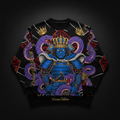 TITAN Crown Edition Tattoo Art Men's Lounge Crewneck - bold samurai serpent tattoo artwork on matte black heavyweight fleece