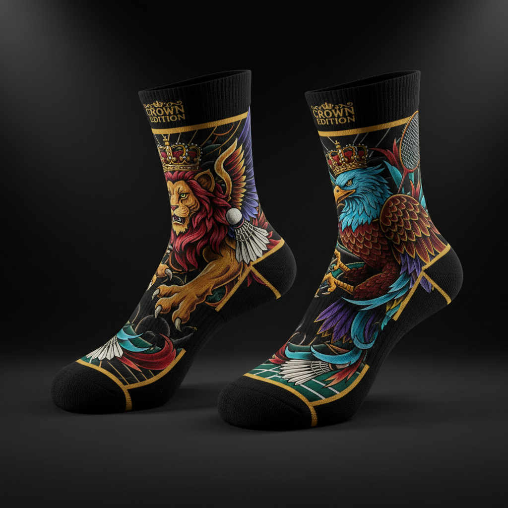 TITAN Crown Edition Tattoo Art Badminton Socks