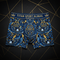 TITAN Crown Edition Men's Storm Eagle Long Leg Boxer Briefs — Sapphire & Gold