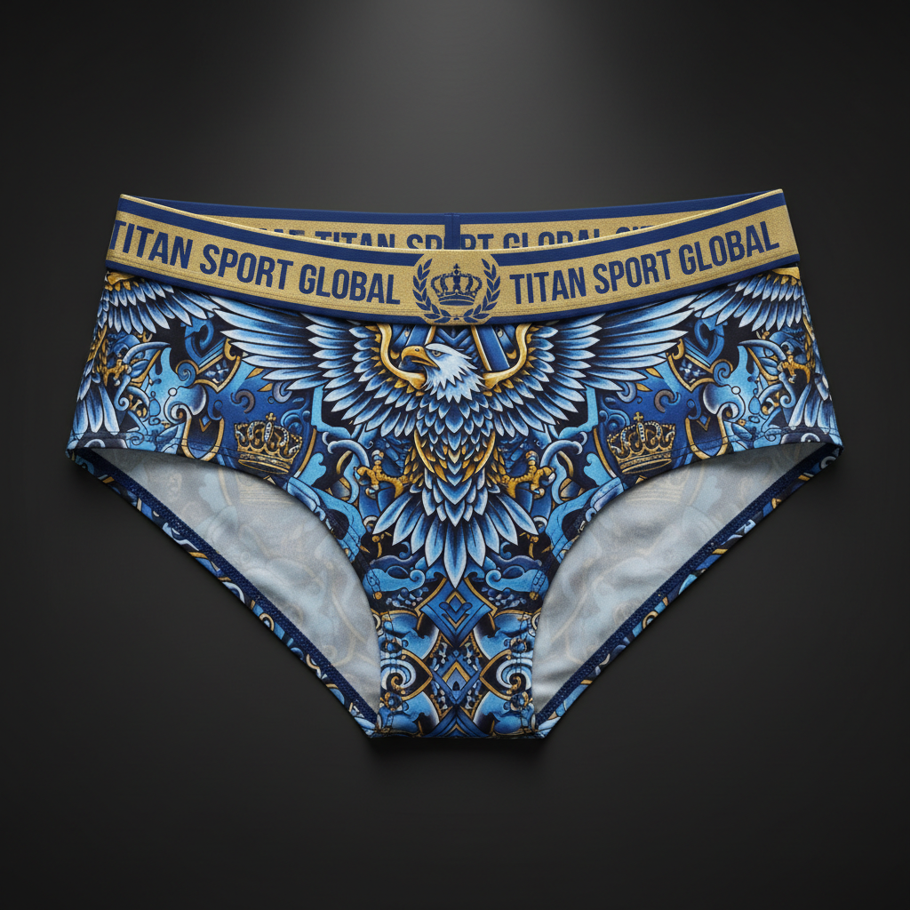 TITAN Crown Edition Women's Sky Eagle Sport Briefs — Sky Blue & Gold