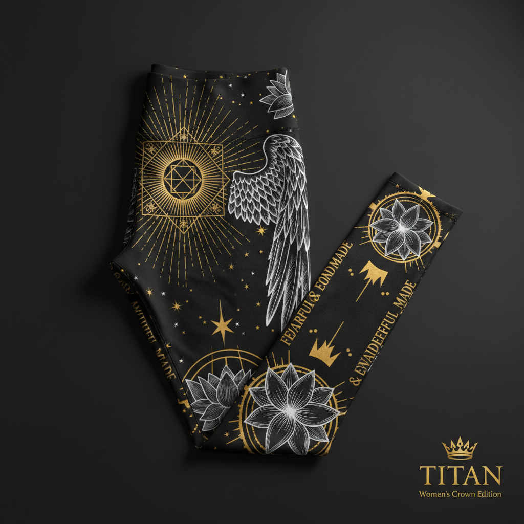 TITAN Women's Leggings Fearfully & Wonderfully Made Crown Edition flat lay
