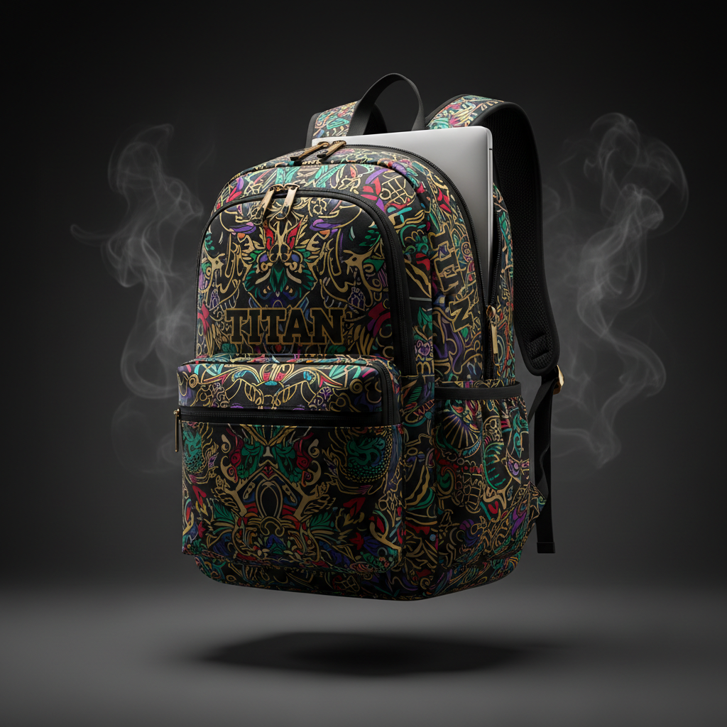 TITAN Printed Backpack - Black & Gold Crown Edition