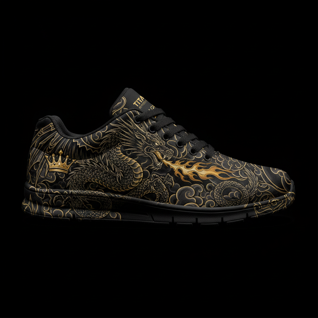 TITAN Crown Edition Fire Dragon Men's Training Shoe Tattoo Art