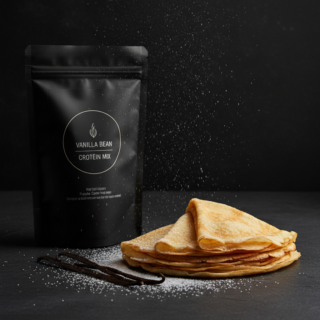 TITAN Protein Crepe Mix – Vanilla Bean, premium product photography