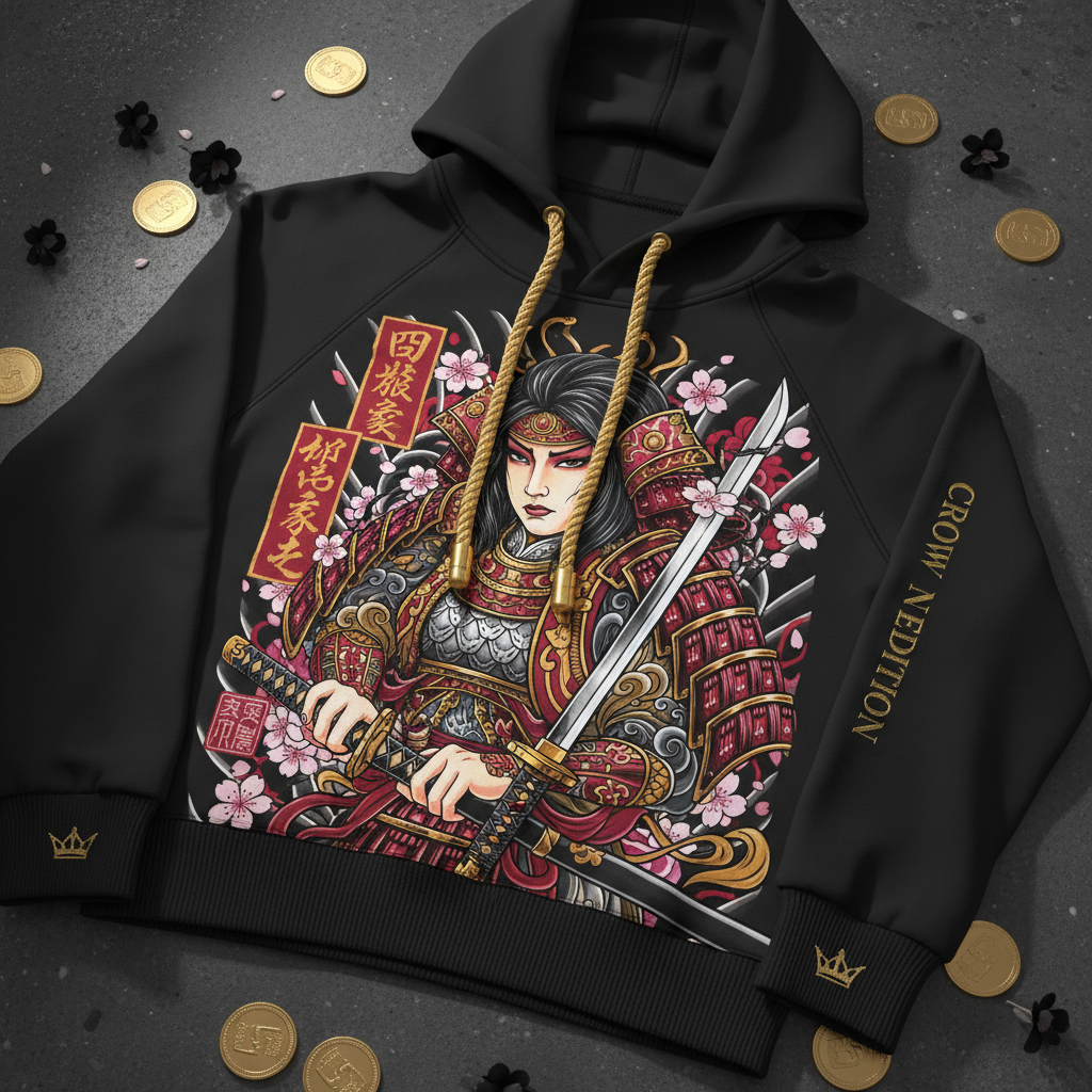 TITAN Women's Samurai Katana Blossom Hoodie — Bushido Edition