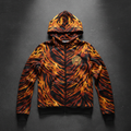 TITAN Women's Tiger Flame Crown Zip-Up Hoodie flat lay