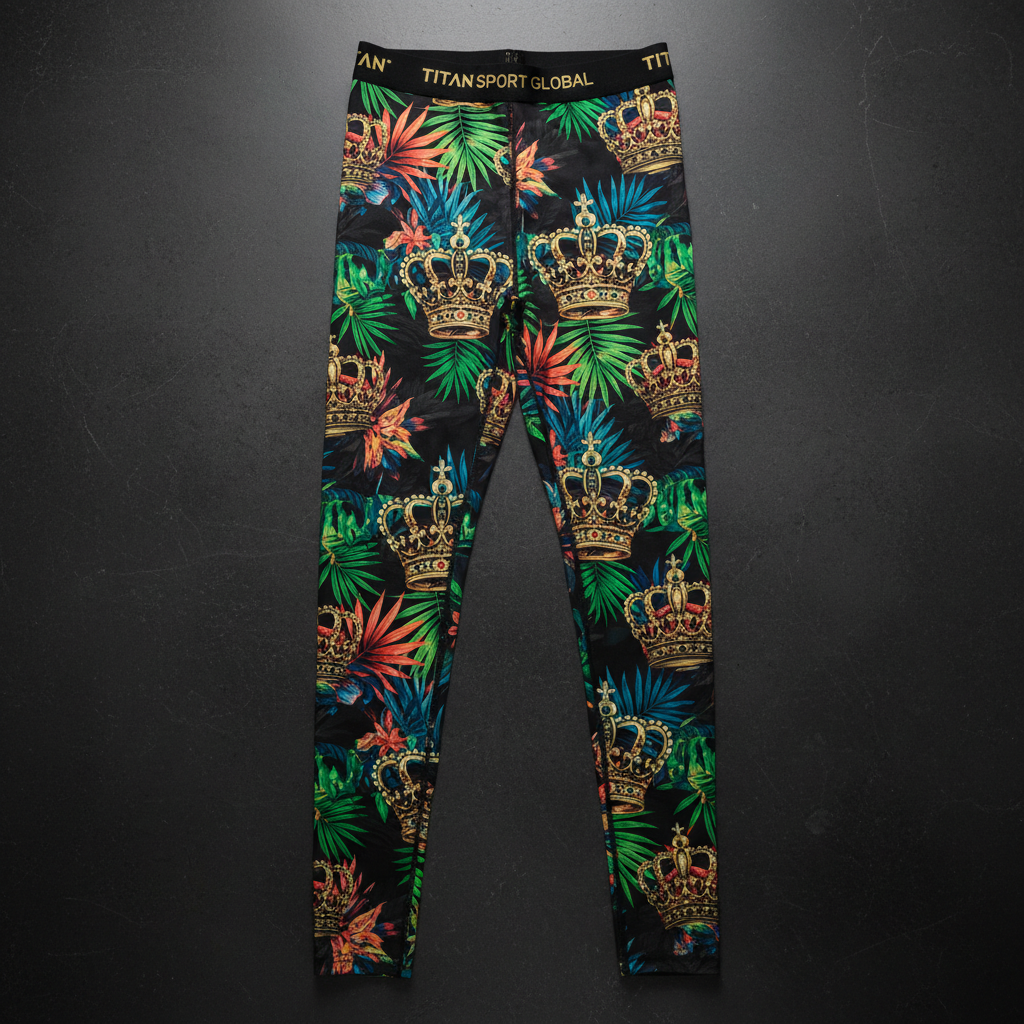 TITAN Men's Tropical Crown Compression Tights flat lay