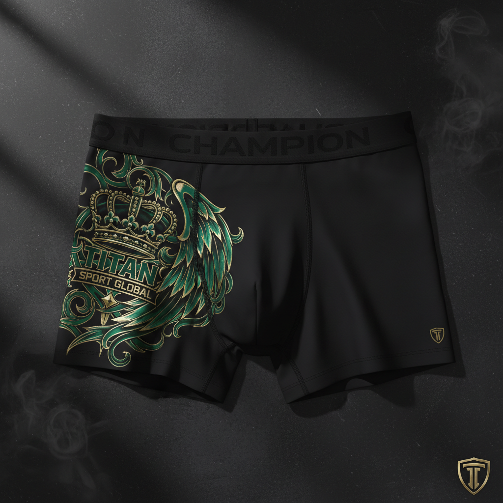 TITAN Men's Boxer Briefs Crown Edition Emerald Gold