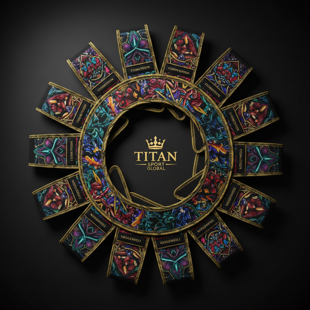 TITAN Pro Stretching Strap — Bold Crown Edition tattoo-style artwork