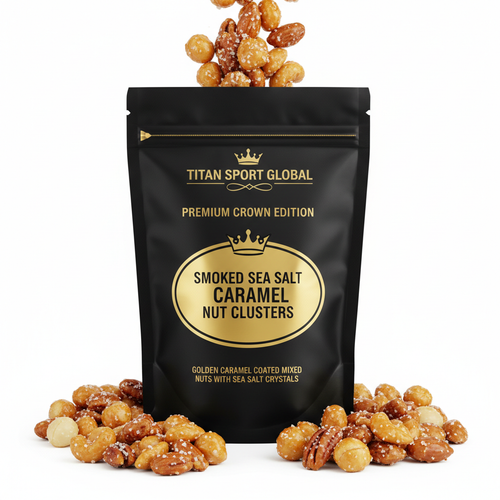 Crown Edition Smoked Sea Salt Caramel Protein Nut Clusters — matte black Crown Edition pouch