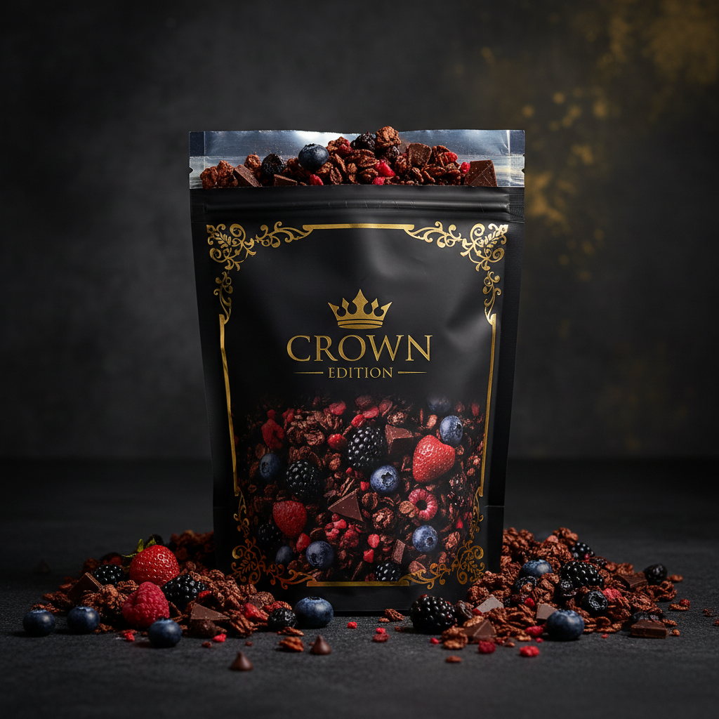 TITAN Protein Granola – Dark Chocolate Berry — Crown Edition matte black packaging