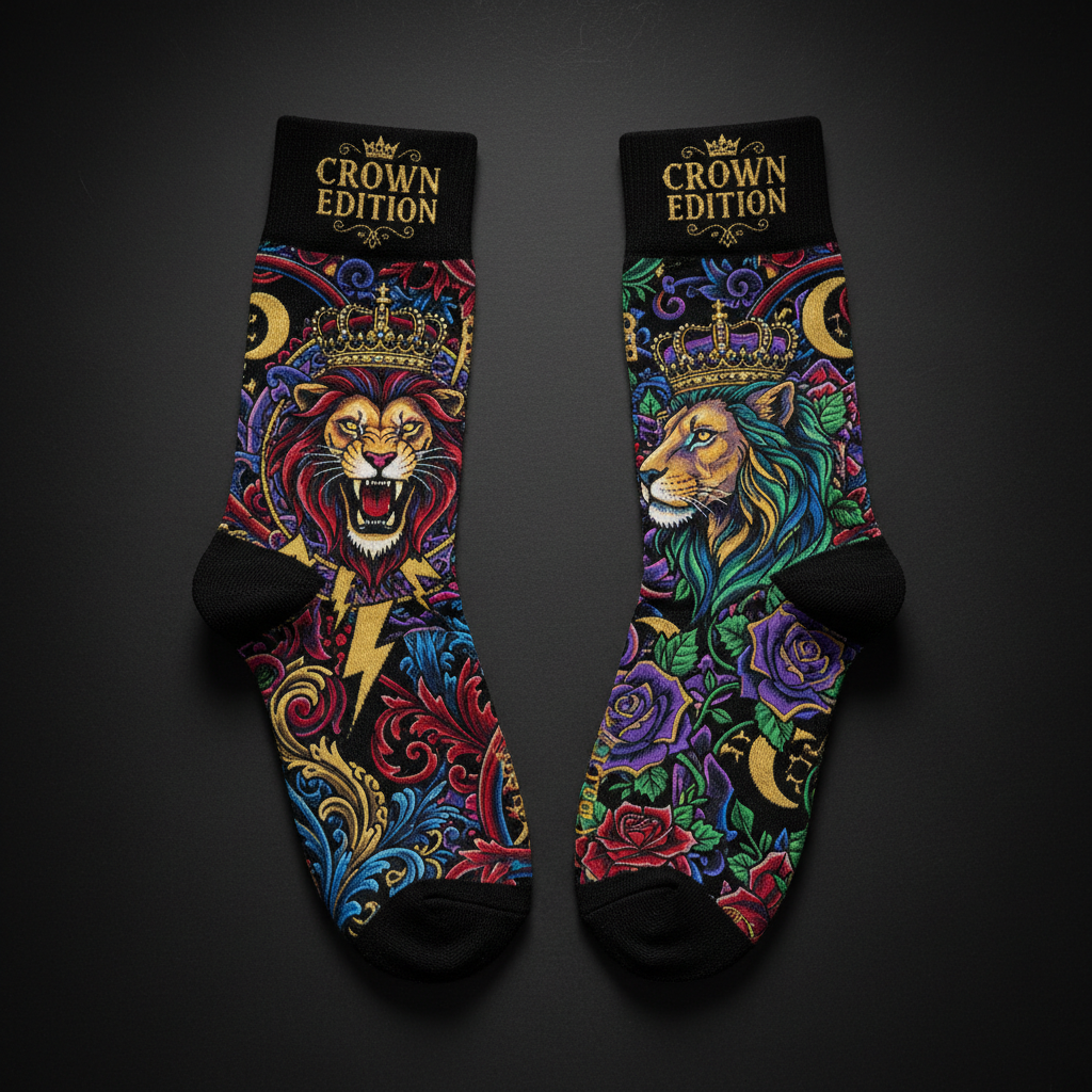 TITAN Crown Edition Tattoo Art Cushioned Running Socks
