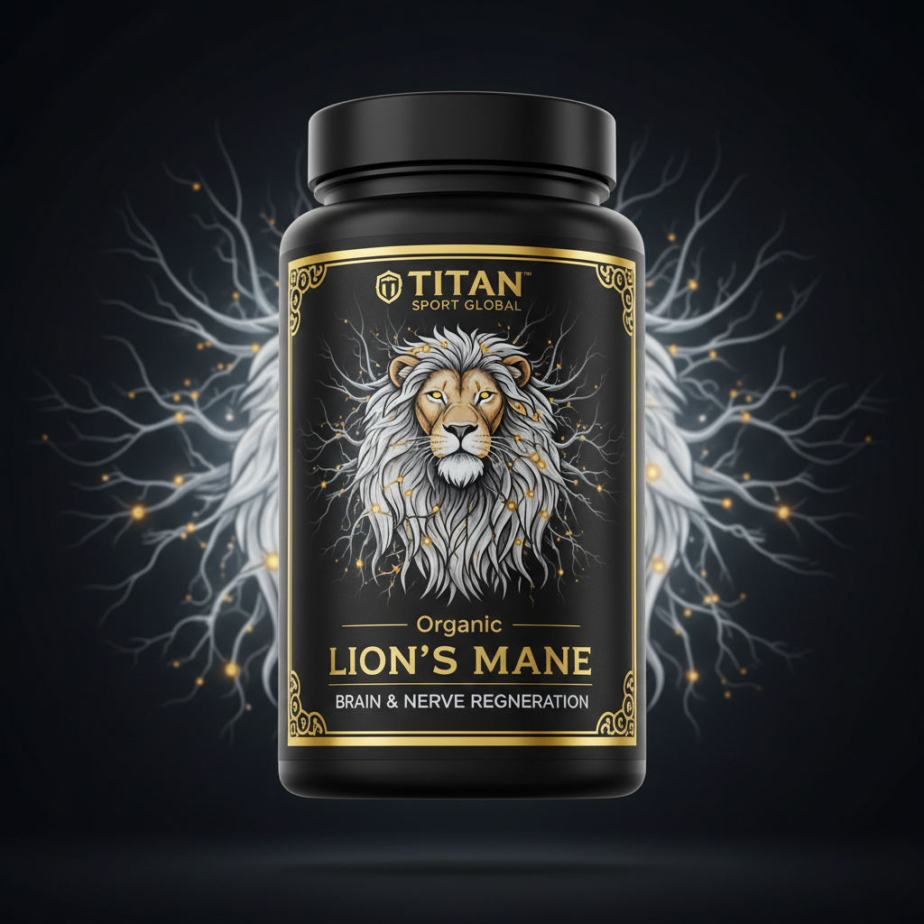 TITAN Organic Lion's Mane - Brain & Nerve Regeneration supplement bottle