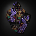 TITAN Crown Edition Tattoo Art Women's Lounge Matching Set - bold peacock rose tattoo artwork on matte black fleece