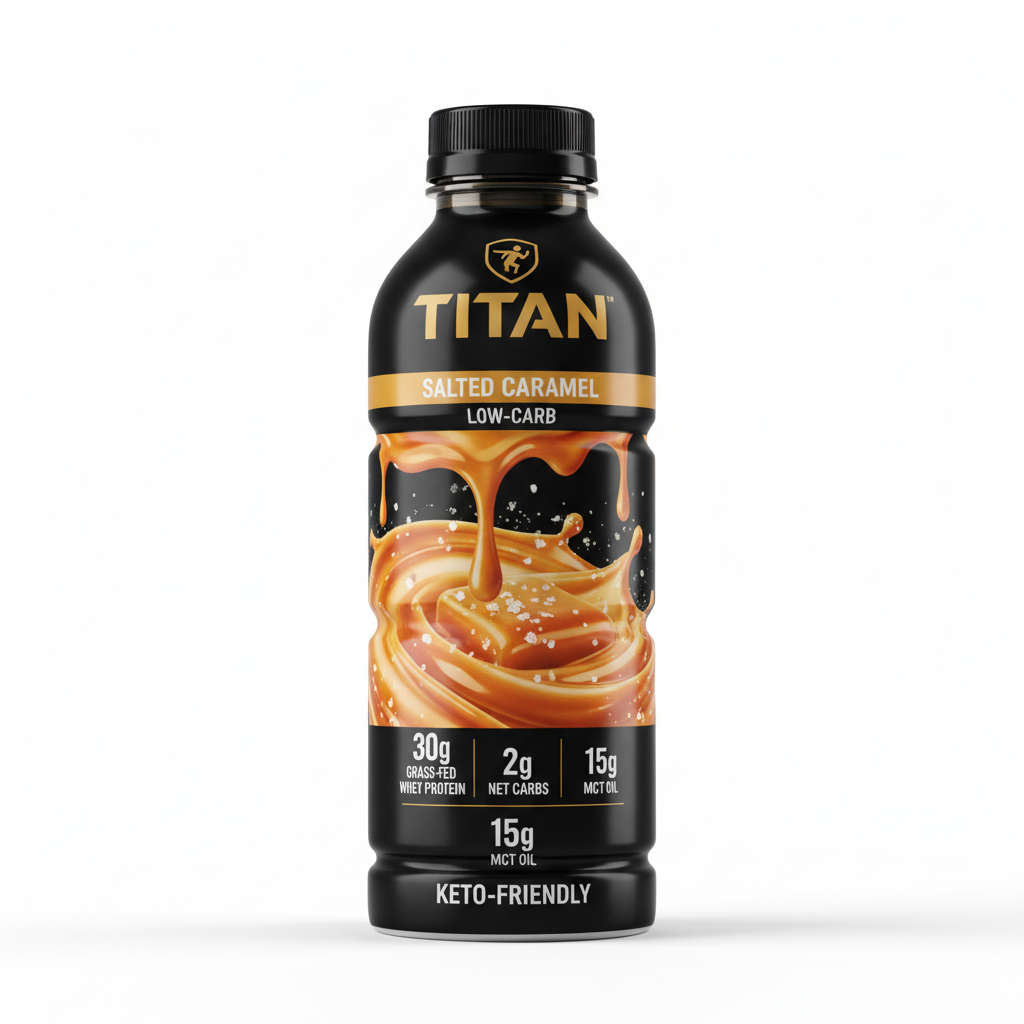 TITAN Keto Protein Shake - Salted Caramel 30g Low-Carb