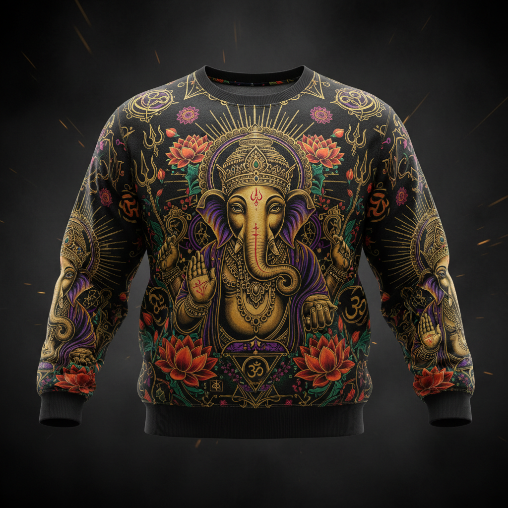 TITAN Plus Men's Ganesh New Beginnings Crewneck — Spiritual Crown Edition sizes 1X–5X