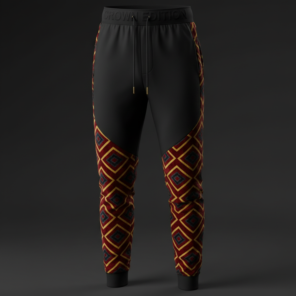 TITAN Congolese Kuba Kingdom Joggers — Royal Kuba Edition
