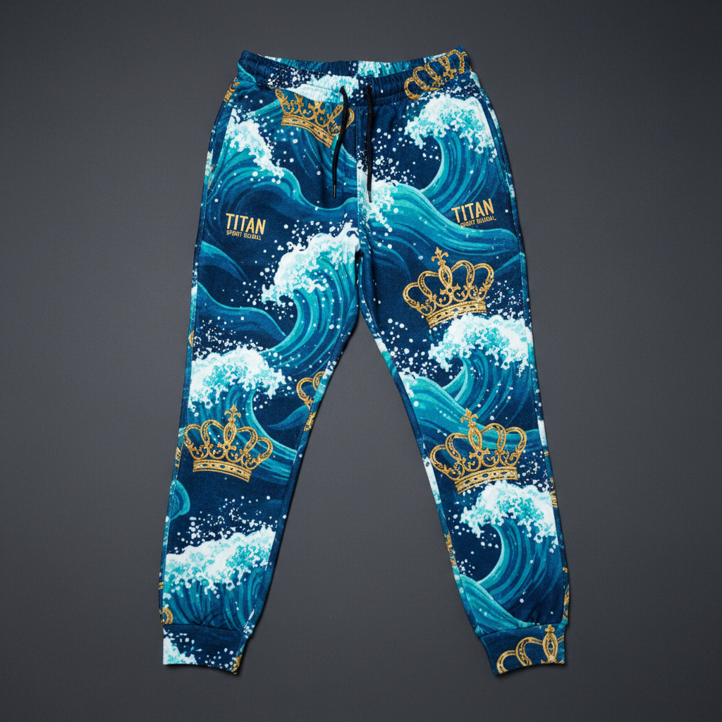 TITAN Women's Ocean Wave Crown Joggers flat lay