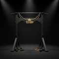 TITAN Portable Pull-Up Bar Crown Edition — matte black with gold crown logo