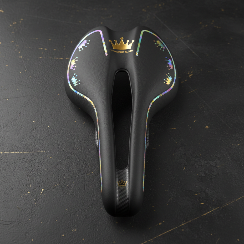 TITAN Crown Edition Cycling Saddle Matte Black Gold