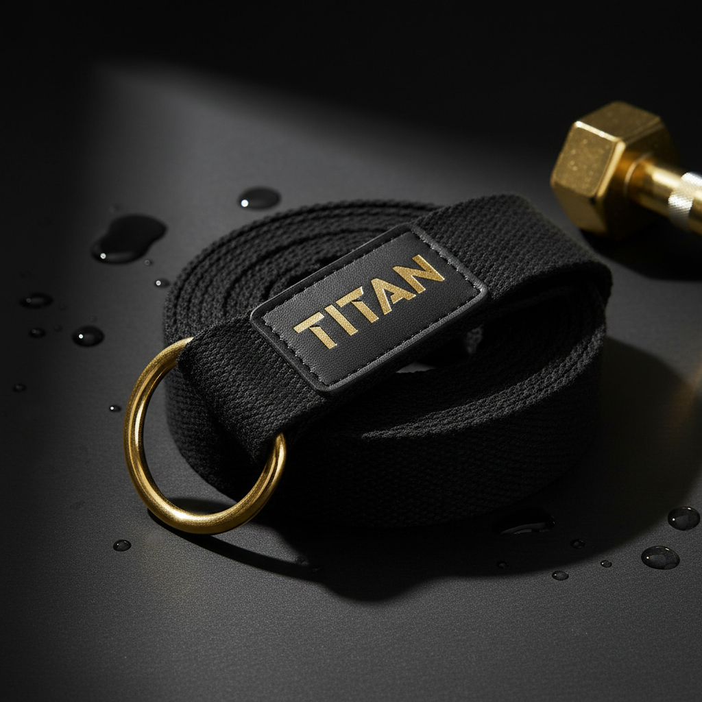 TITAN Yoga Strap - 8 Foot Cotton Belt with D-Ring