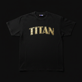TITAN Training Tee - 1940 Champion premium black cotton with gold TITAN logo