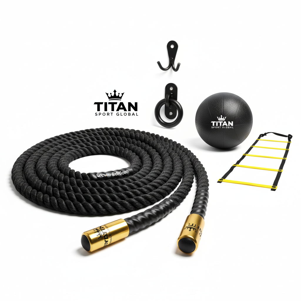 TITAN Battle Rope & Conditioning Home Gym Station — Crown Edition