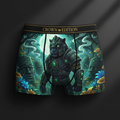 TITAN Olmec Jaguar Warrior Men's Boxer Briefs Crown Edition — jaguar in Olmec warrior armor anime art on matte black