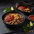 TITAN Organic High-Protein Brown Rice Bowl — Burrito Style, premium product photography