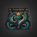 TITAN Crown Edition Men's Boxer Briefs — Serpent King Tattoo Art